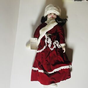 Little Luvables Collector Edition Doll Red Velvet Dress White Hat & Scarf